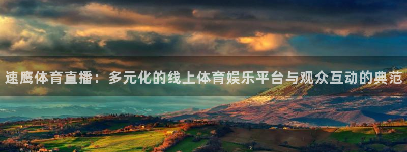 速鹰体育直播：多元化的线上体育娱乐平台与观众互动的典范